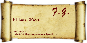 Fitos Géza névjegykártya
