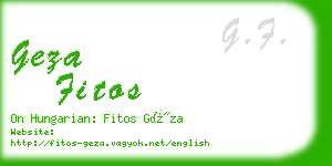 geza fitos business card